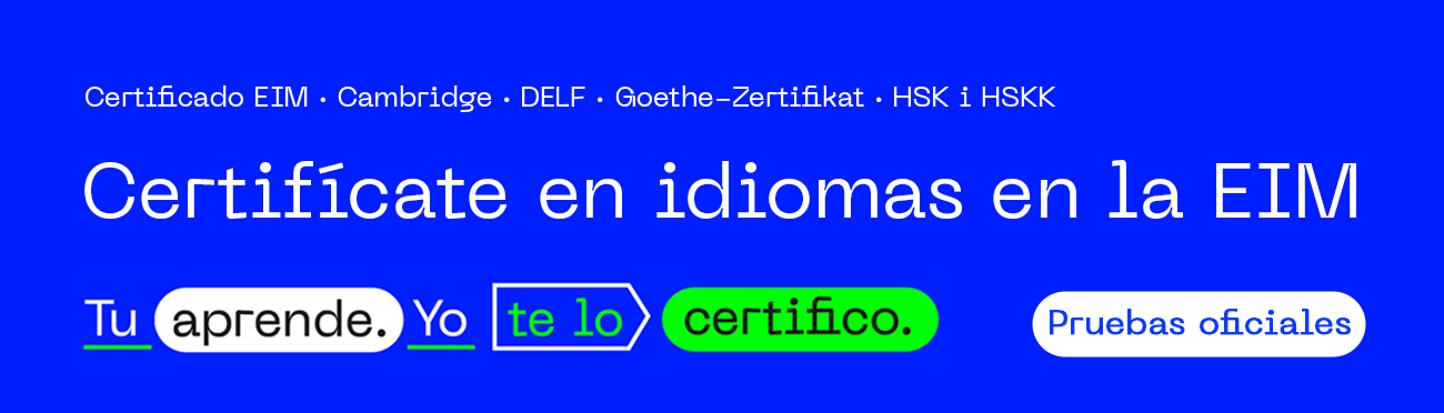 Escuela de Idiomas Modernos. Matrícula abierta. Tu aprende. Yo te lo certifico. +info certificados